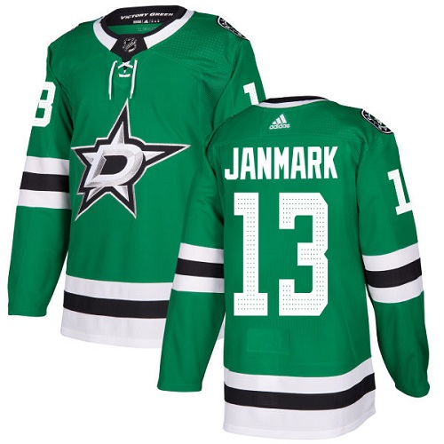 Adidas Dallas Stars 13 Mattias Janmark Green Home Authentic Youth Stitched NHL Jersey